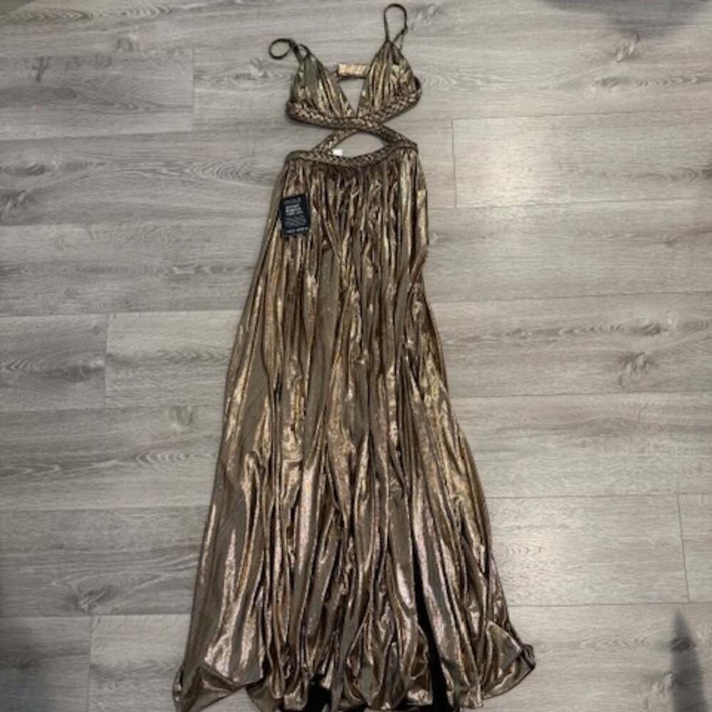 retrofête Jett Dress Metallic Bronze XS NWT - Picture 8 of 8